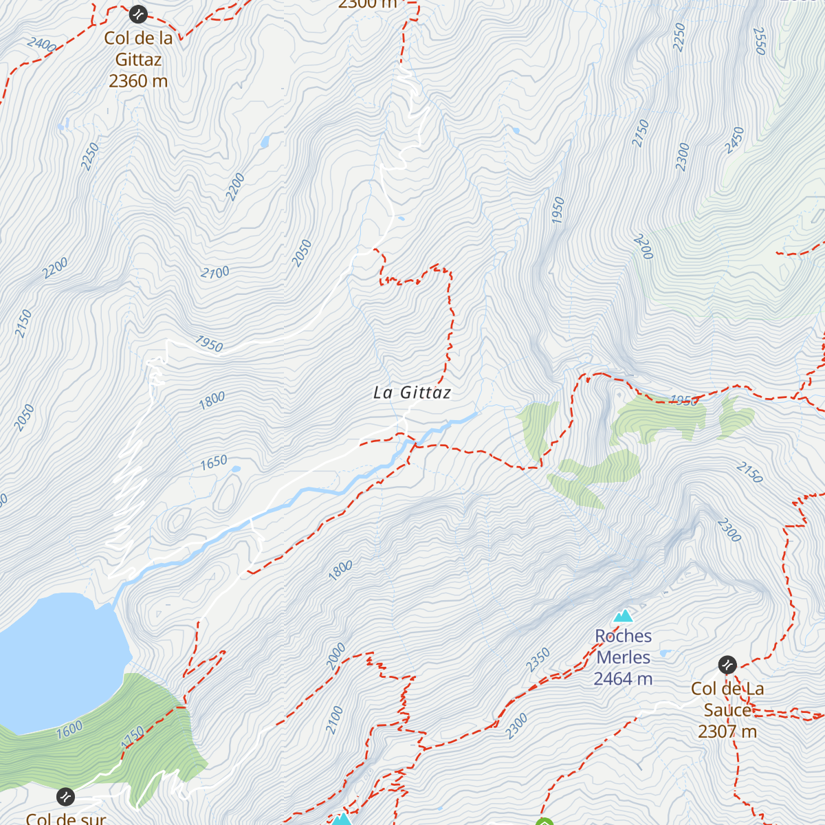 Refuge de la Gittaz map