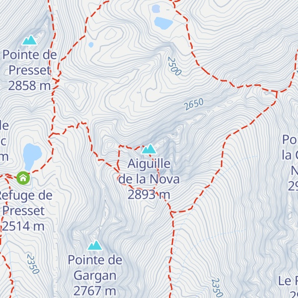Map of Aiguille de la Nova