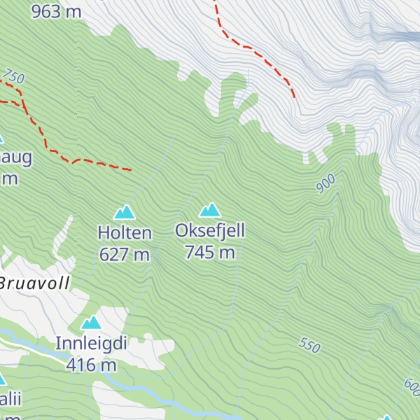 Map of Oksefjell