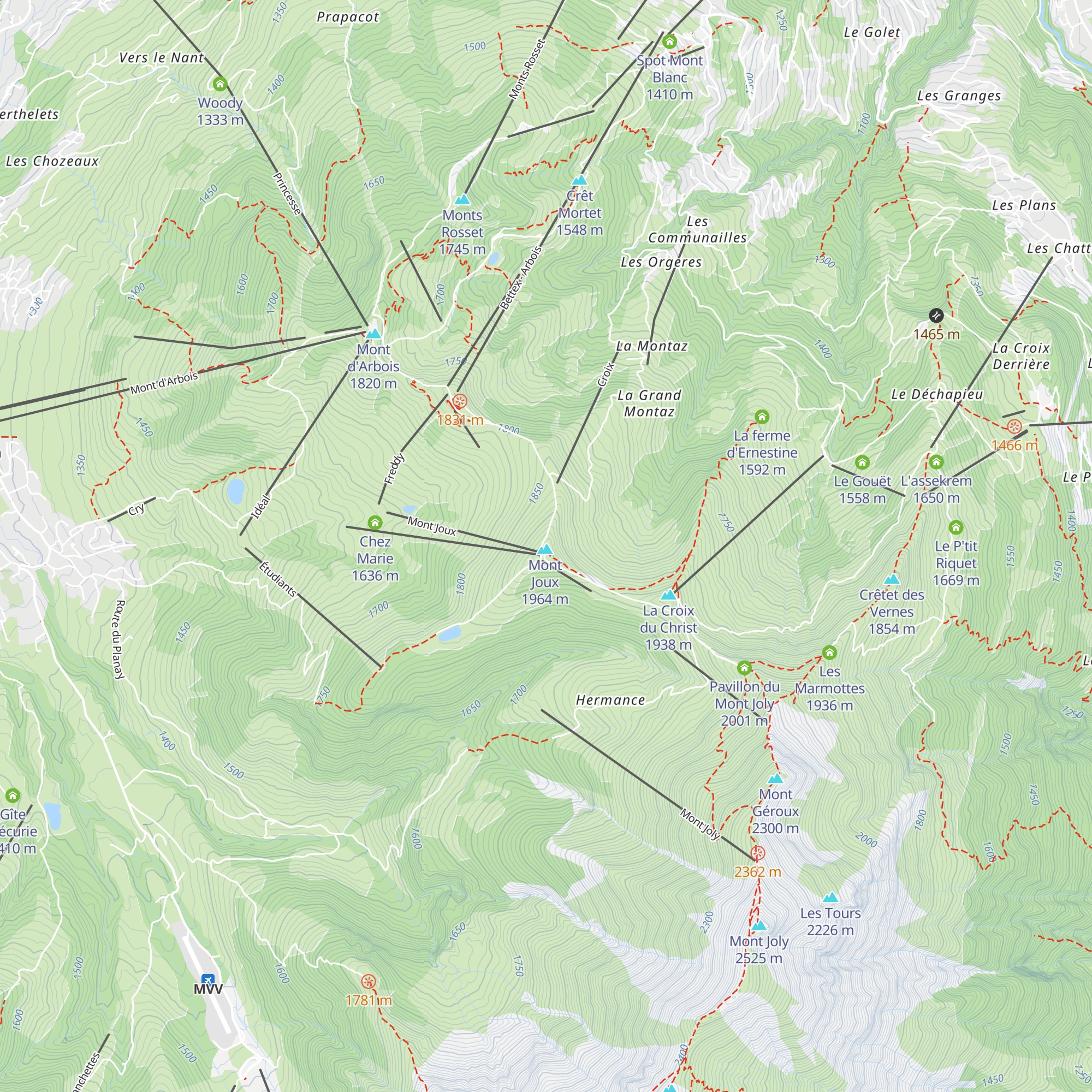 La Folie Douce Saint Gervais - Megève map