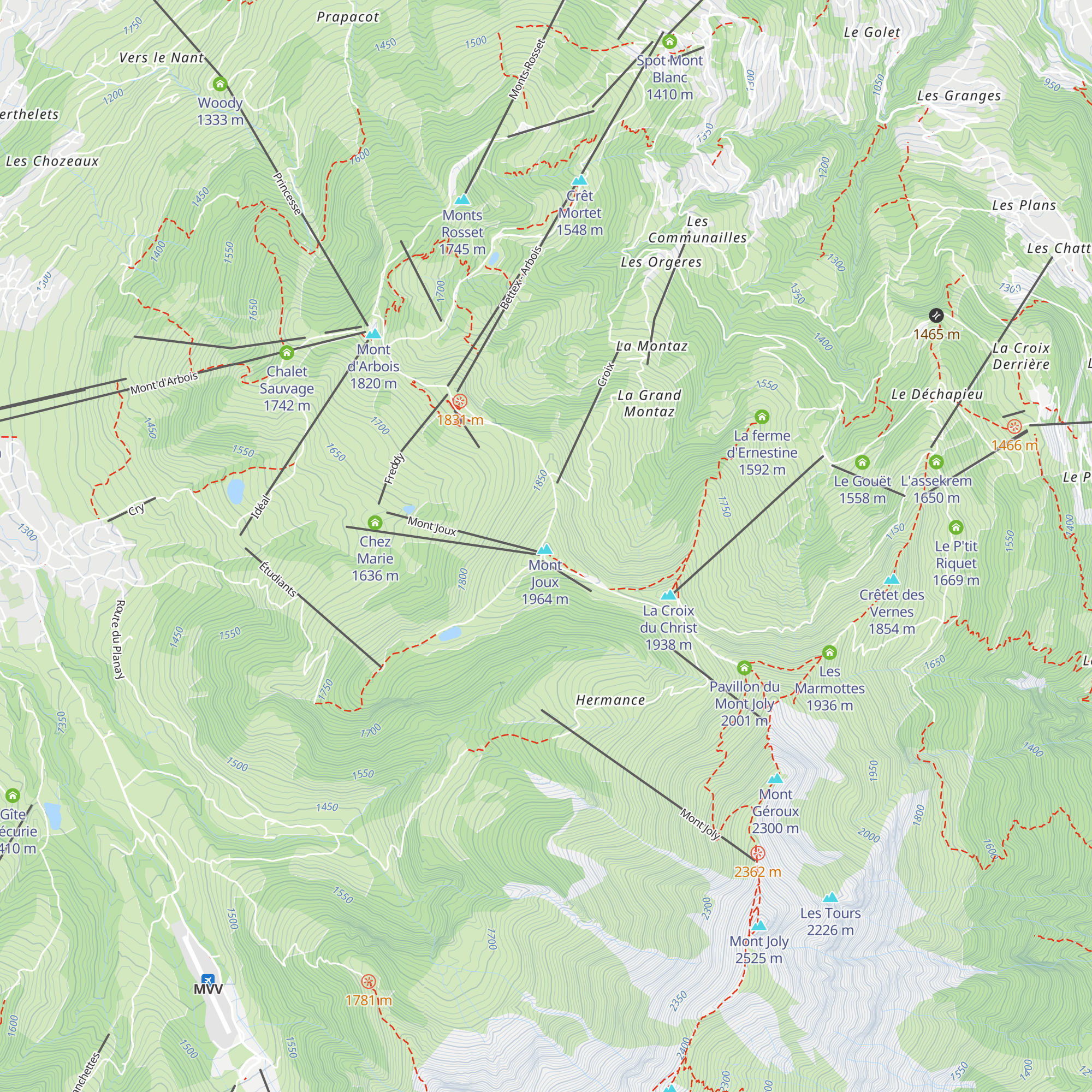 La Folie Douce Saint Gervais - Megève map