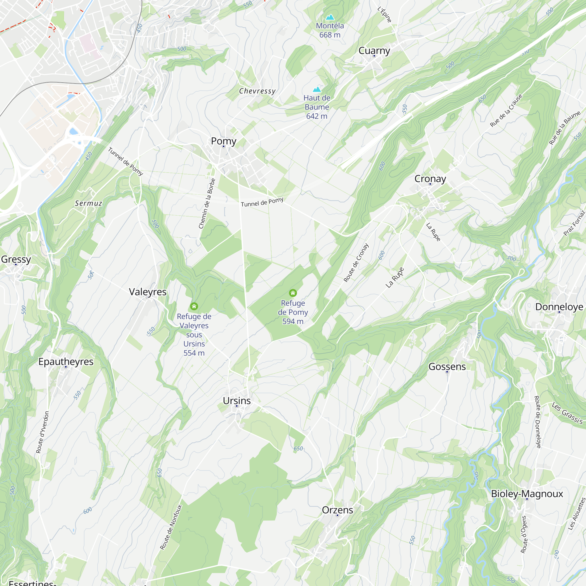 Refuge de Pomy map