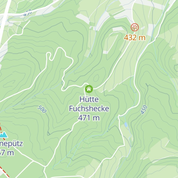 Map of Hütte Fuchshecke