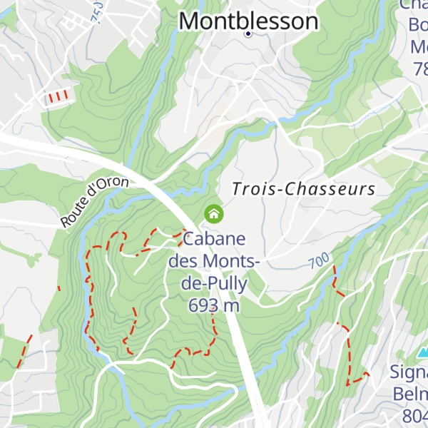 Map of Cabane des Monts-de-Pully