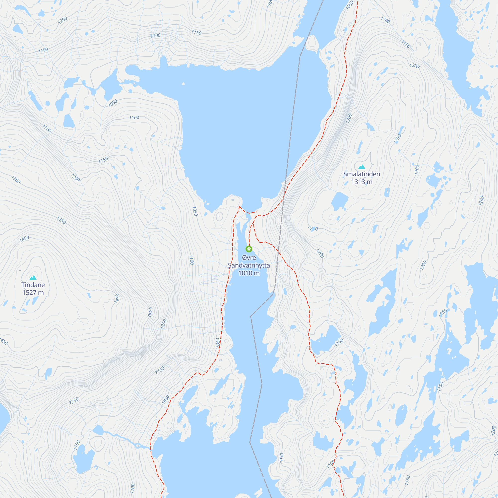 Øvre Sandvatnhytta map