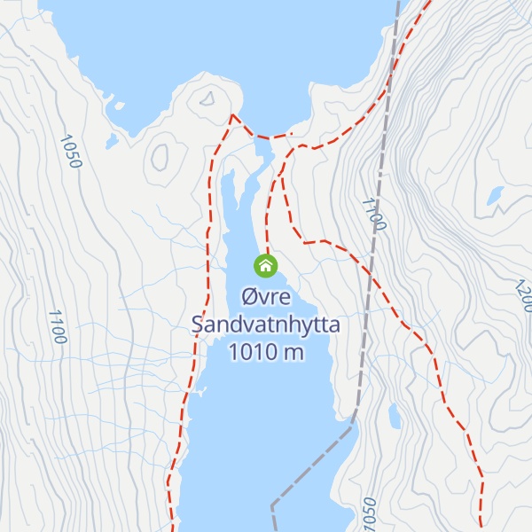 Map of Øvre Sandvatnhytta