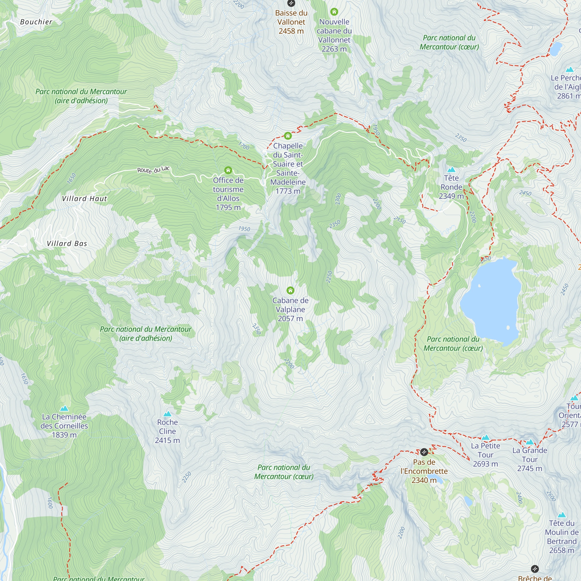 Cabane de Valplane map