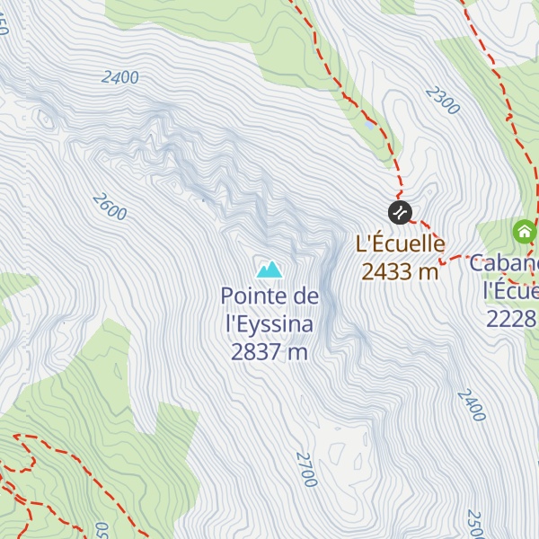 Map of Pointe de l'Eyssina