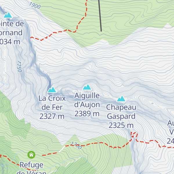 Map of Aiguille d'Aujon