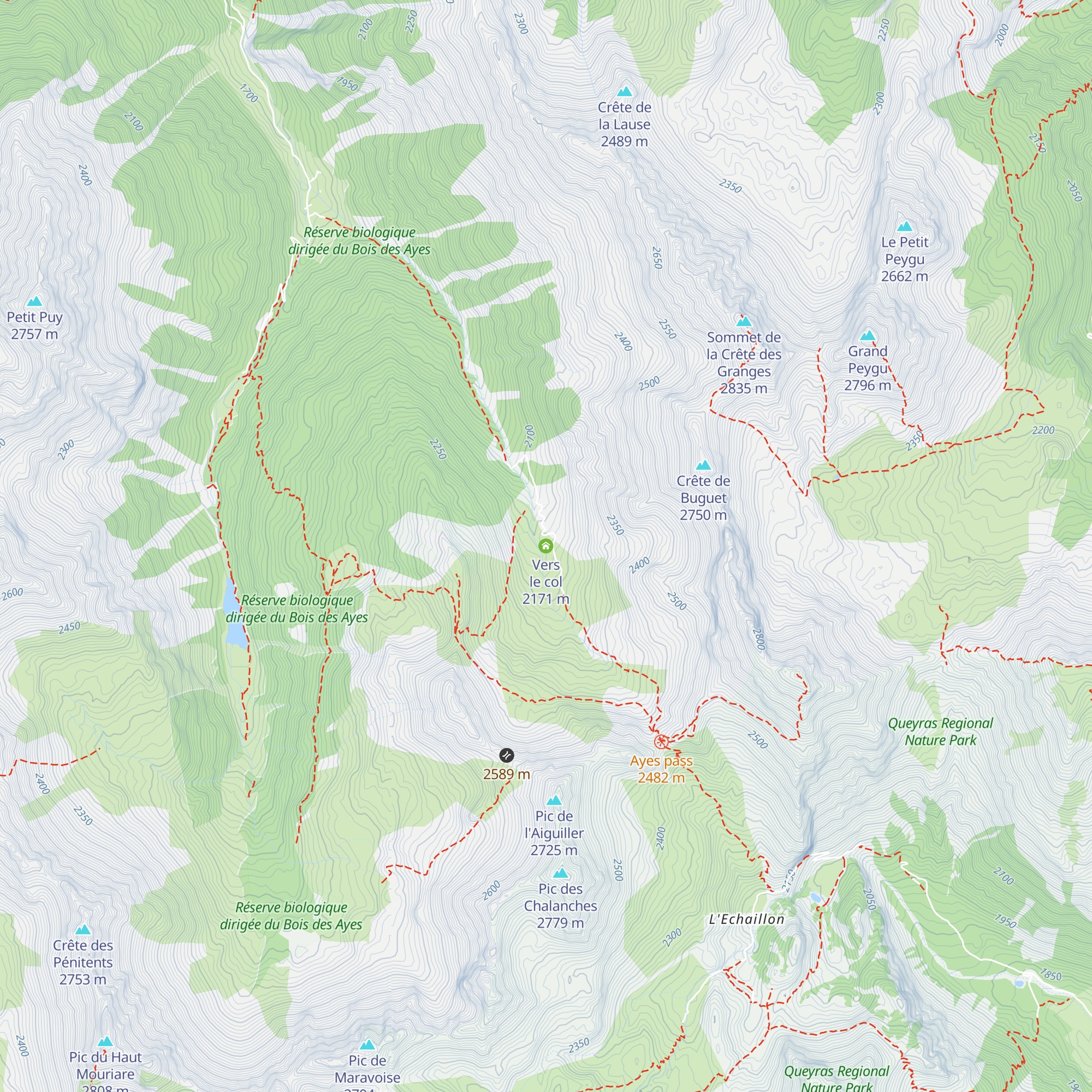Vers le col map