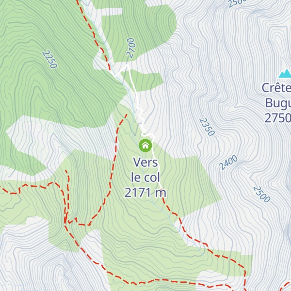 Map of Vers le col