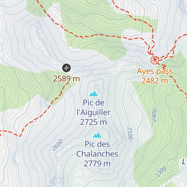 Map of Pic de l'Aiguiller