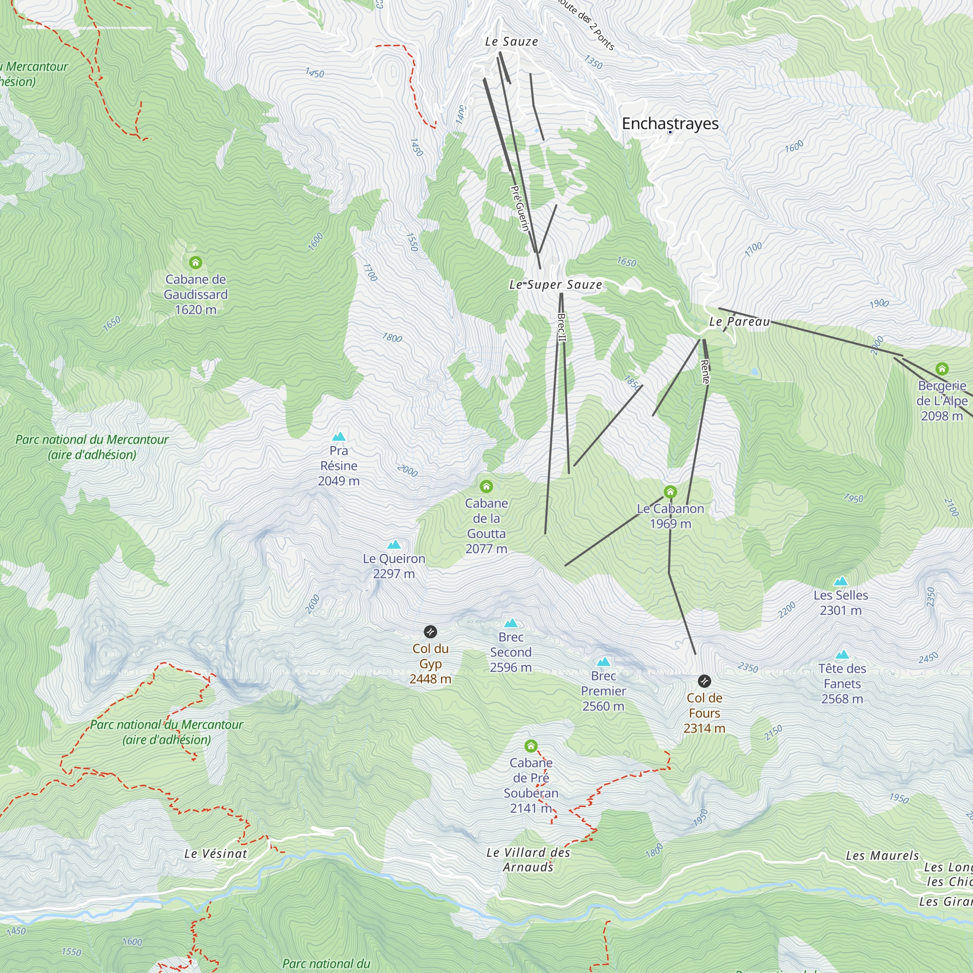 Cabane de la Goutta map