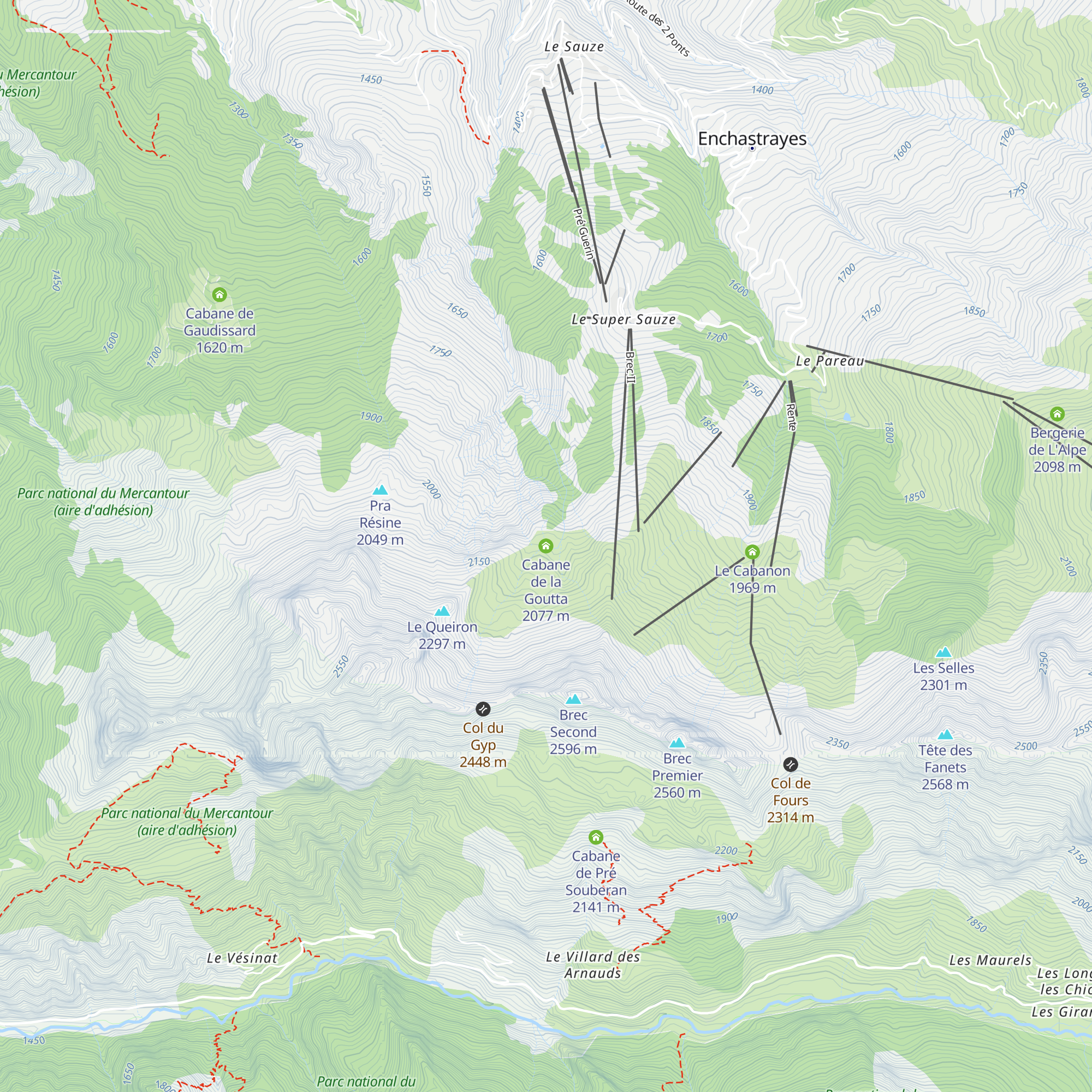 Cabane de la Goutta map