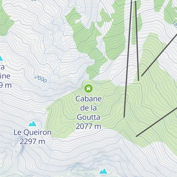 Map of Cabane de la Goutta