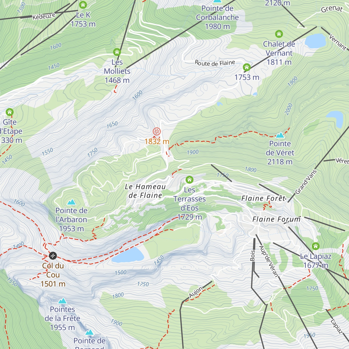 Cabane de la FMG map