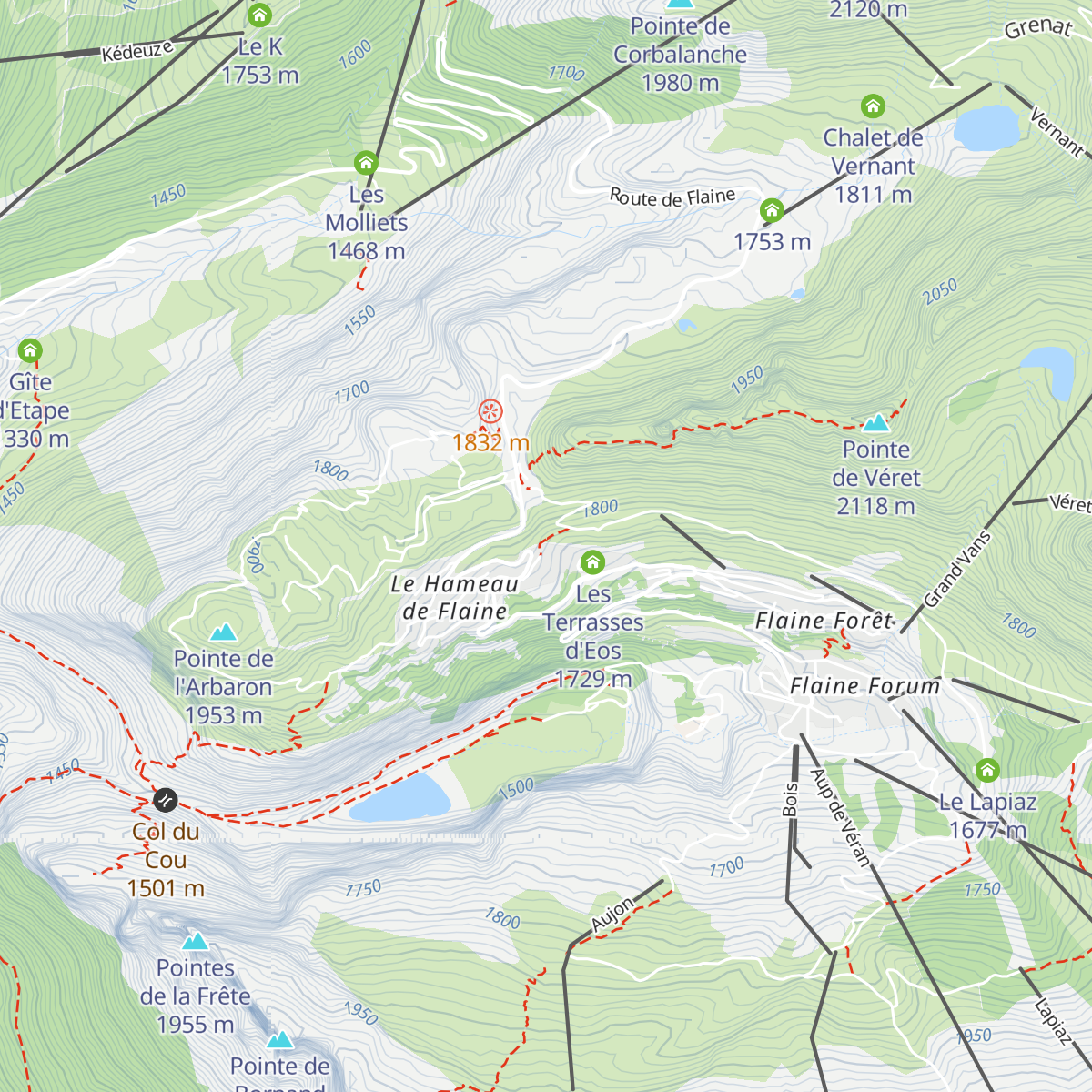 Cabane de la FMG map