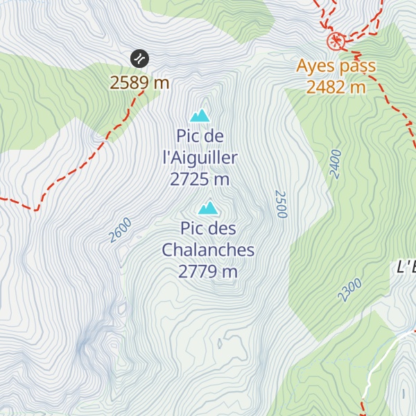 Map of Pic des Chalanches
