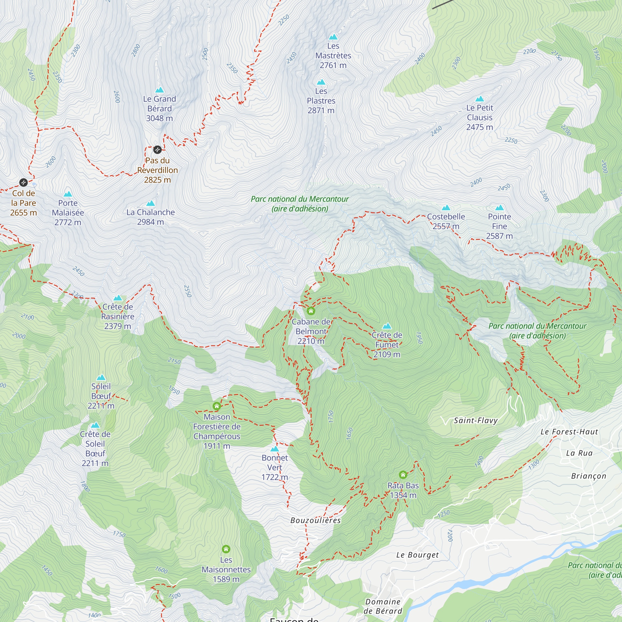 Cabane de Belmont map