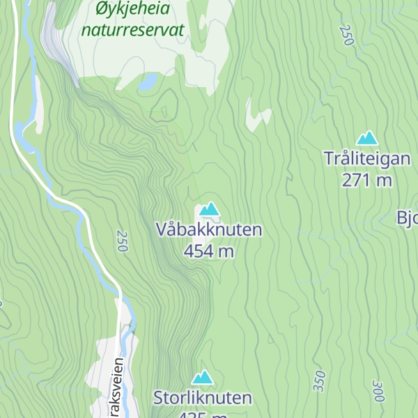 Map of Våbakknuten