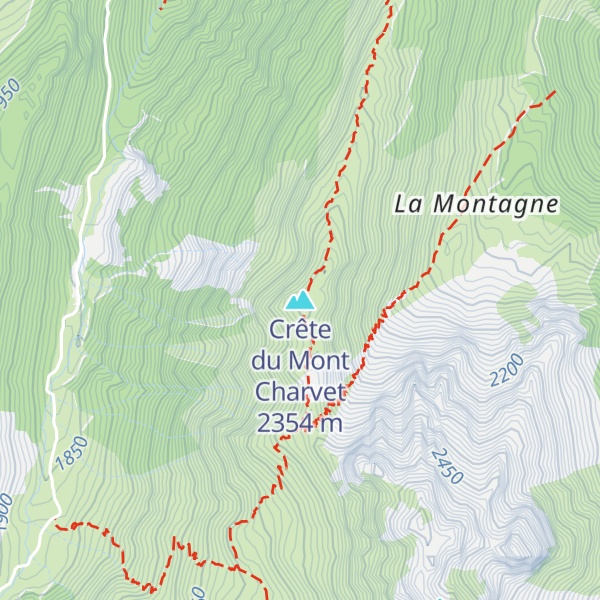 Map of Crête du Mont Charvet