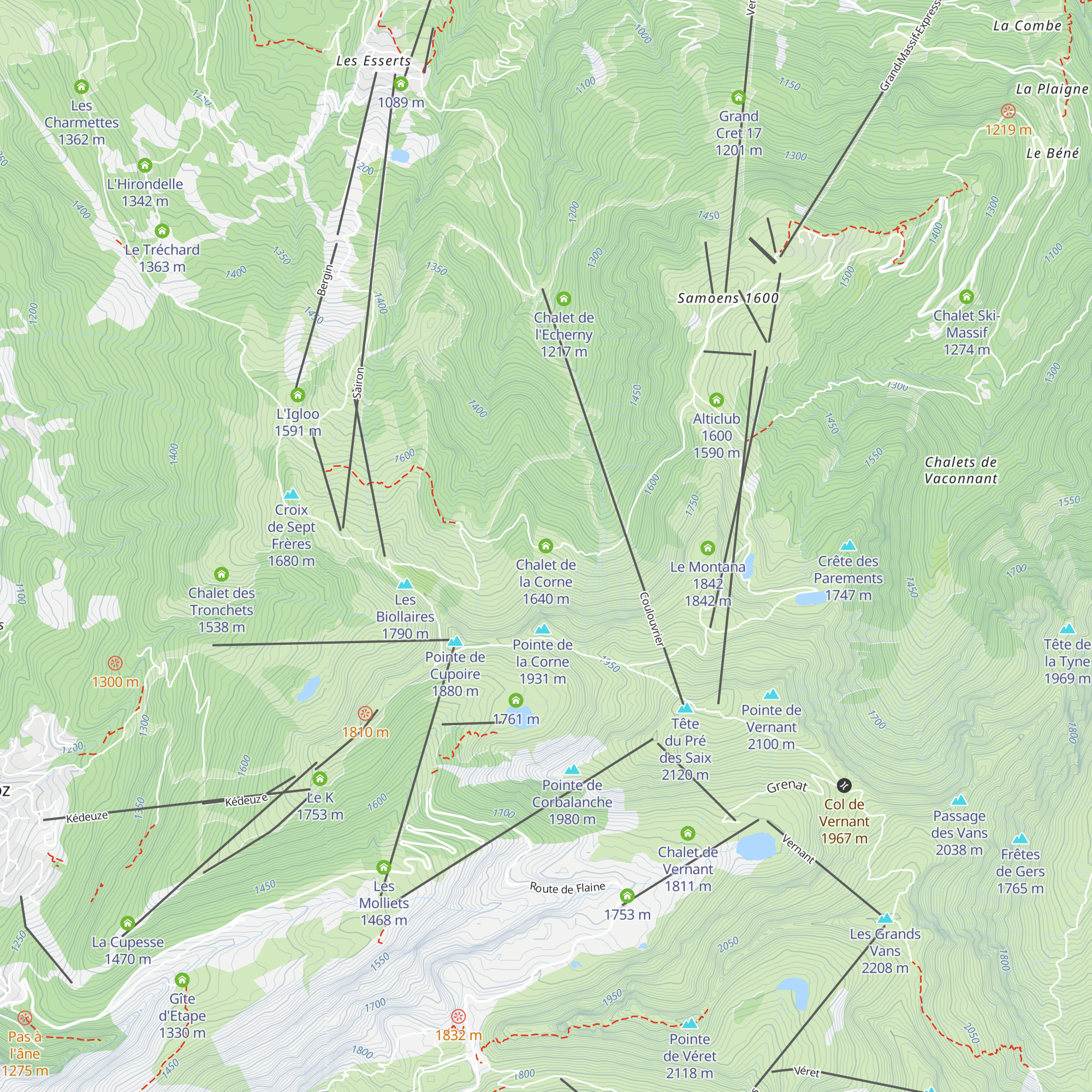 Chalet de la Corne map