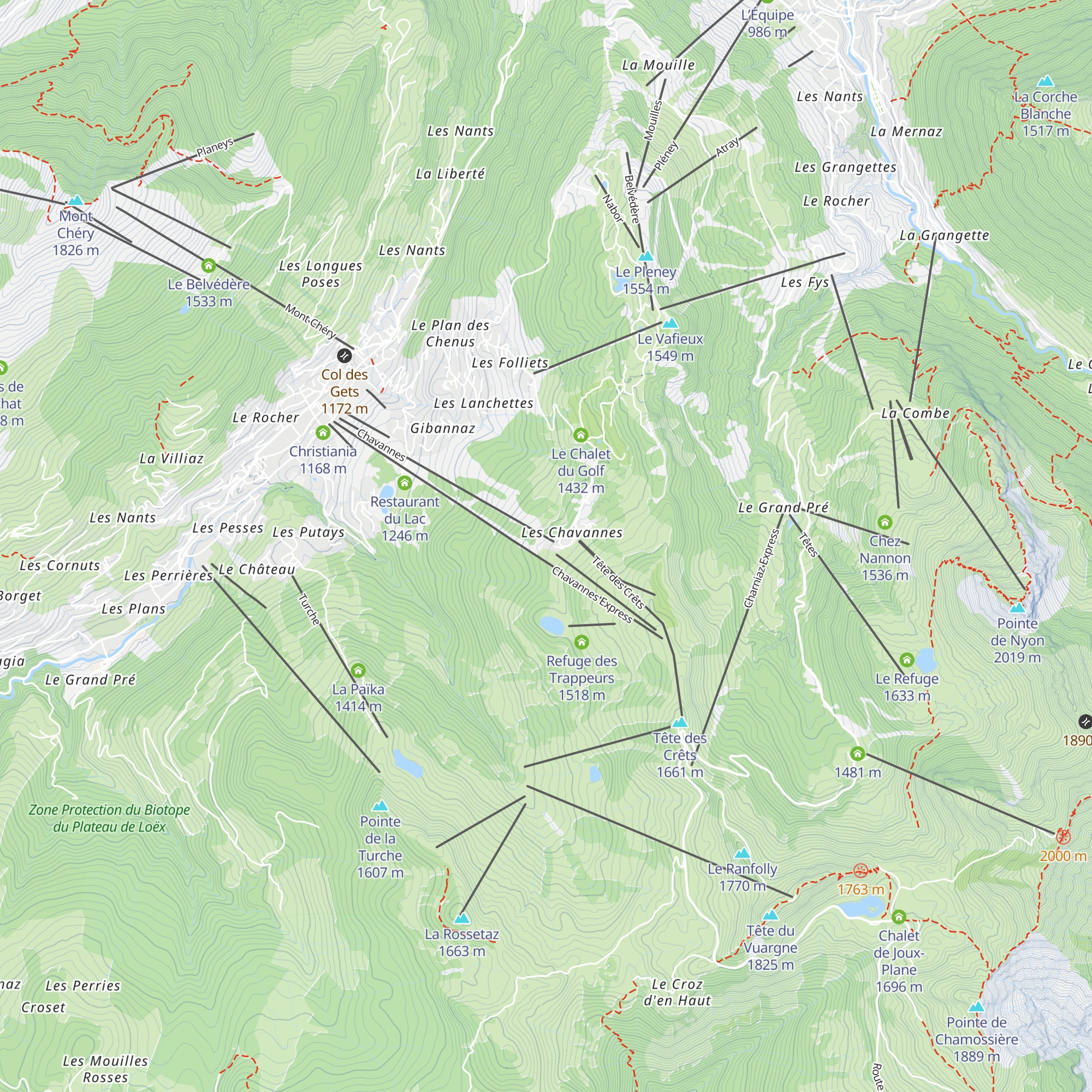 Telebar du Mont Blanc map