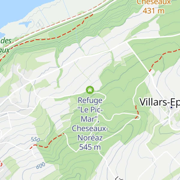 Map of Refuge "Le Pic-Mar", Cheseaux-Noréaz