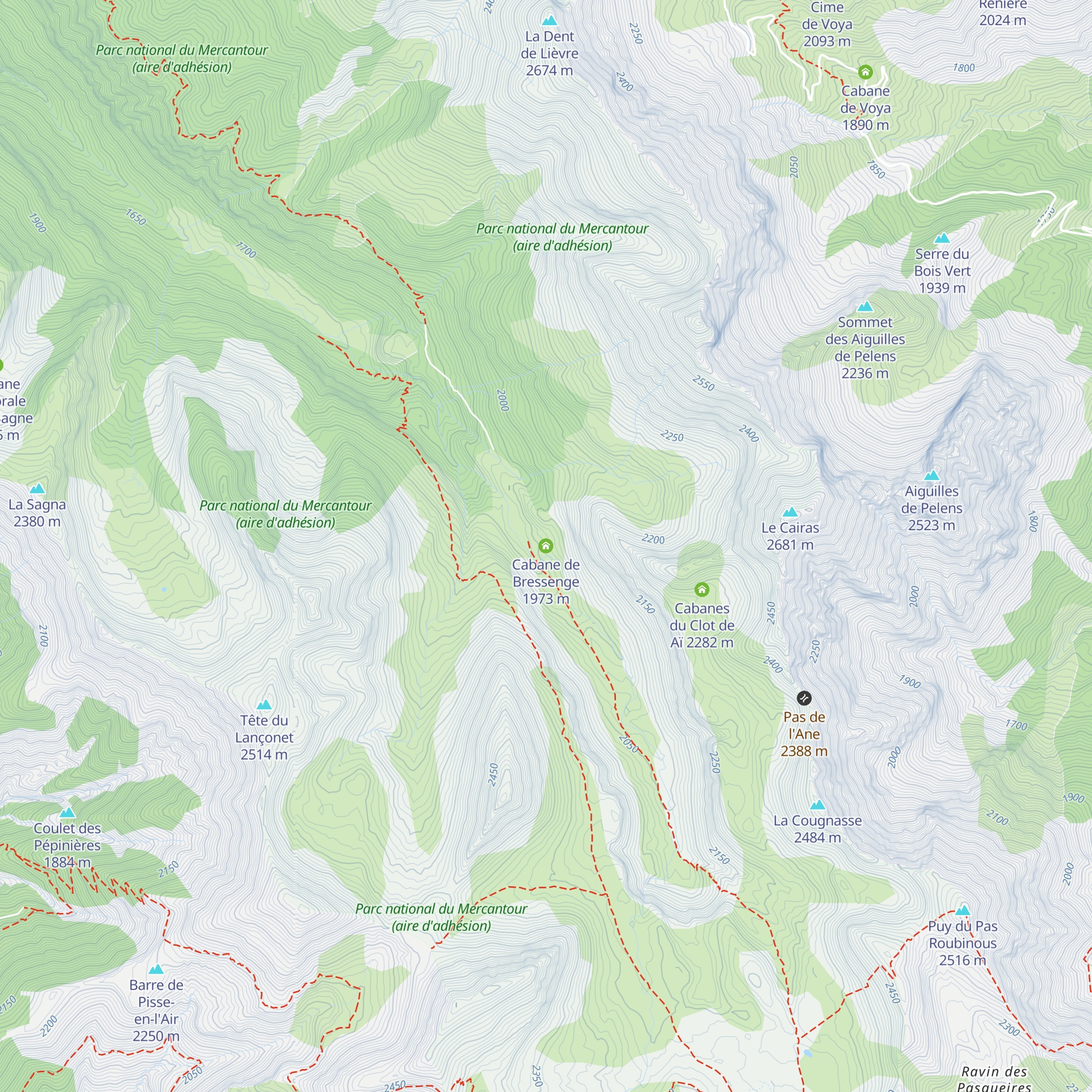 Cabane de Bressenge map
