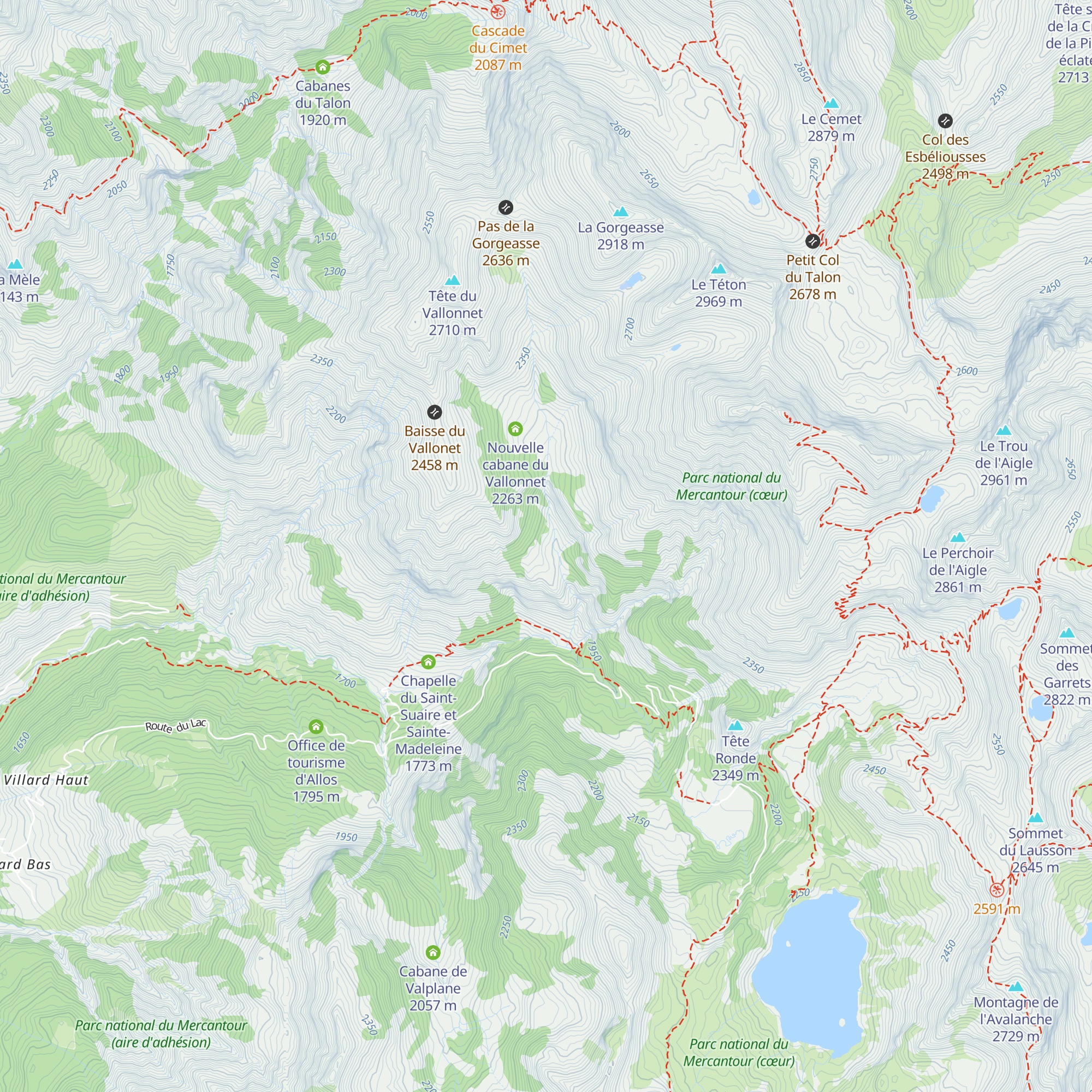 Cabane du Vallonet map