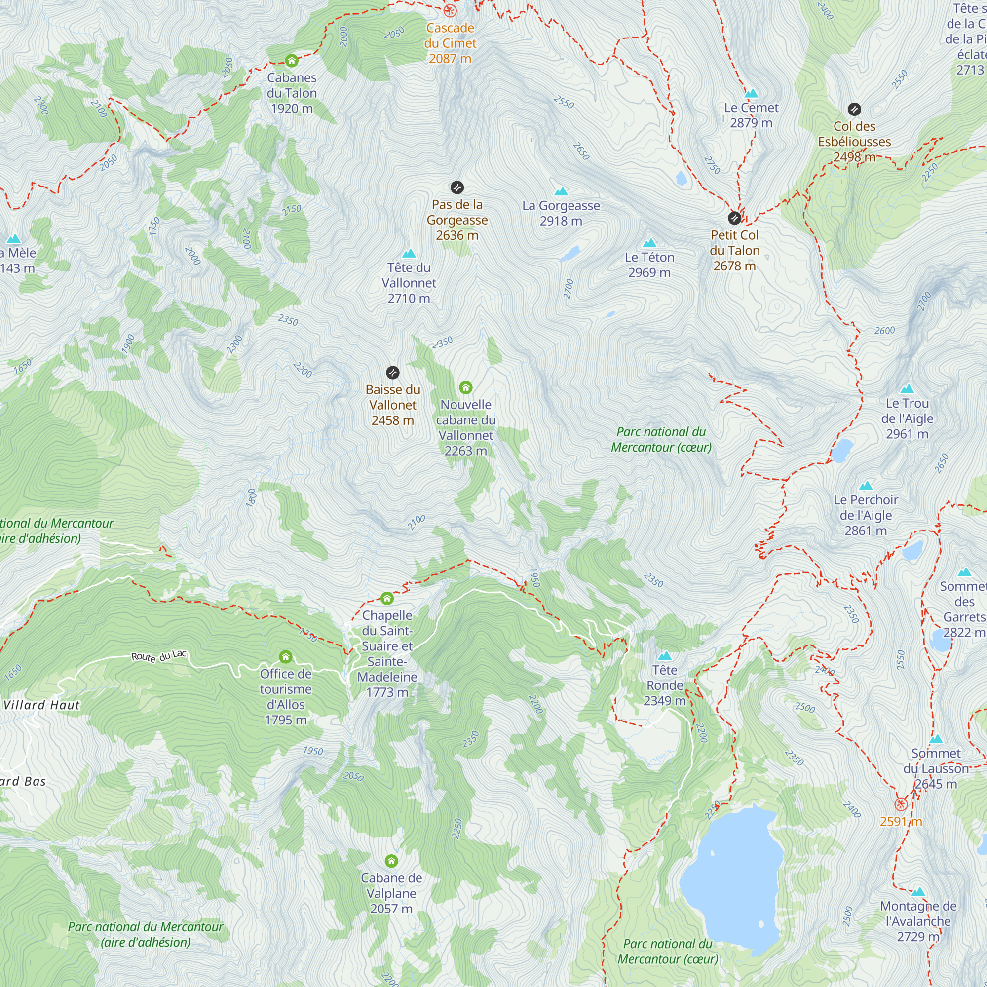 Cabane du Vallonet map