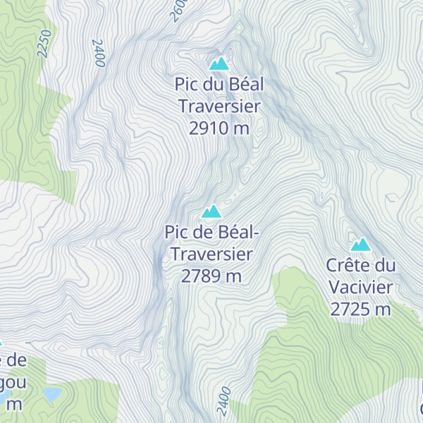 Map of Pic de Béal-Traversier
