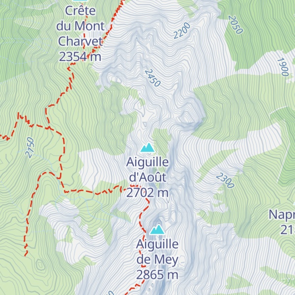 Map of Aiguille d'Août