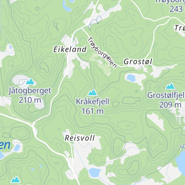 Map of Kråkefjell