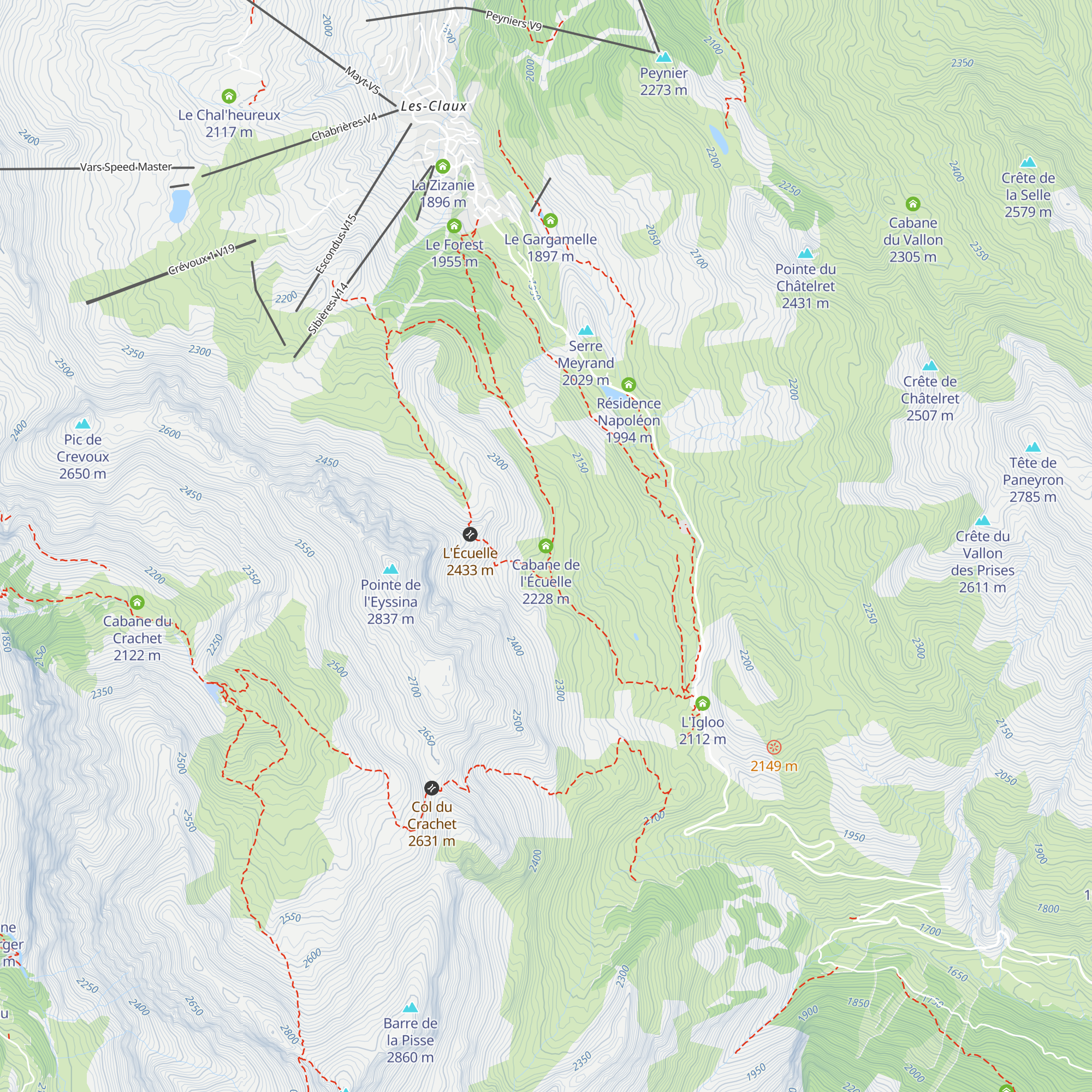 Cabane de l'Écuelle map