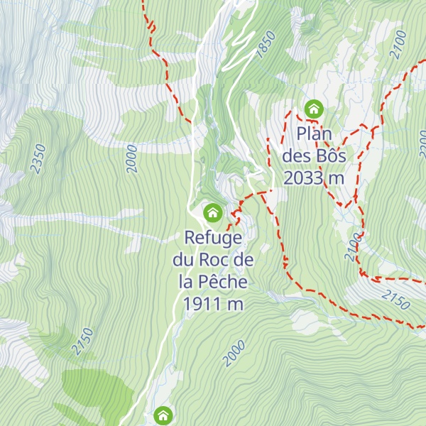 Map of Refuge du Roc de la Pêche