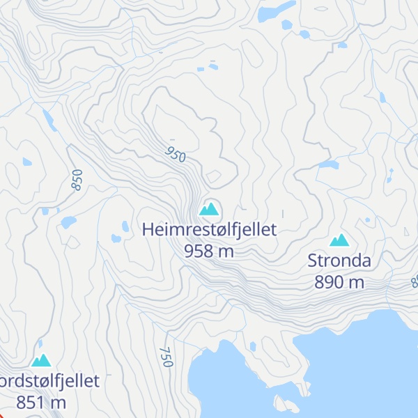 Map of Heimrestølfjellet