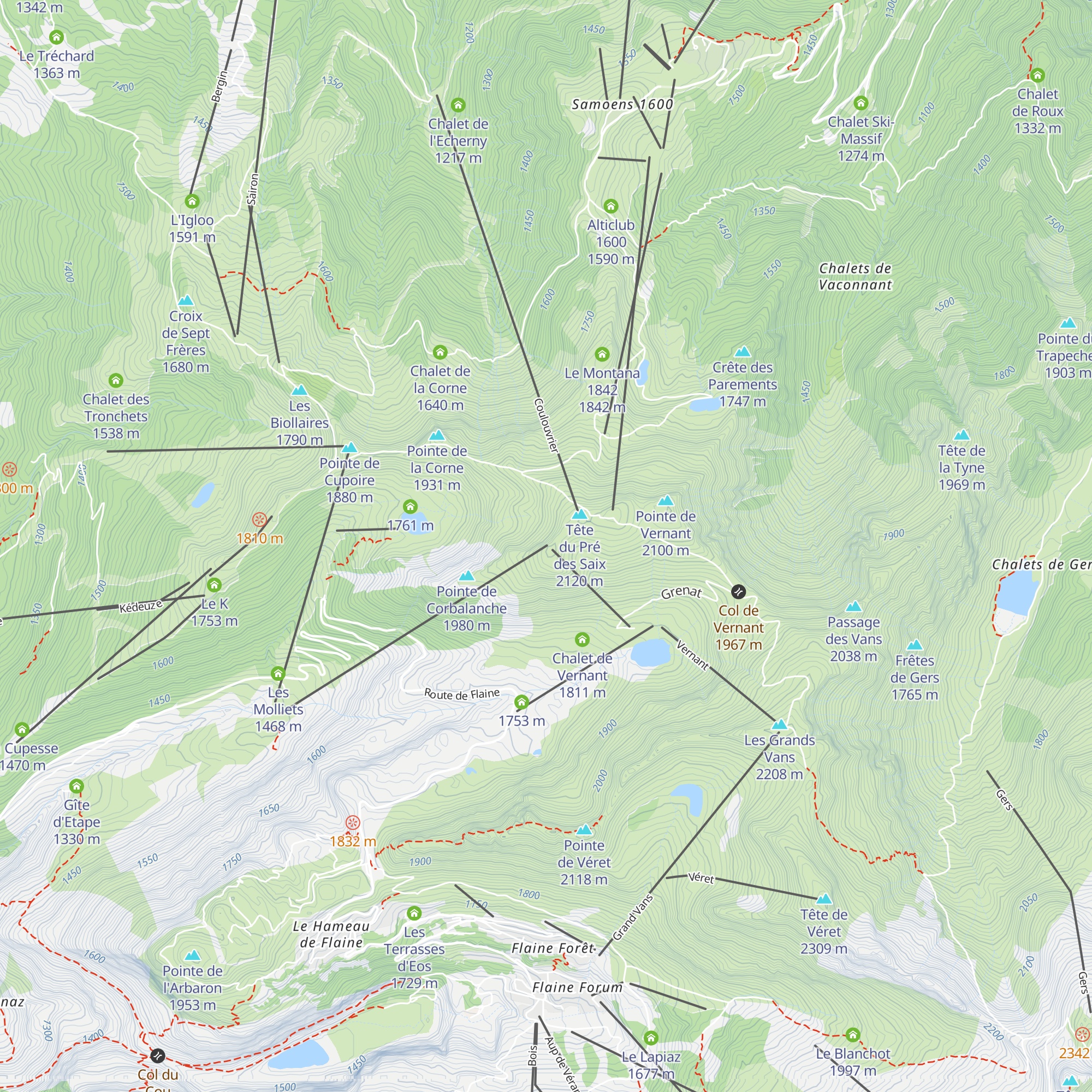 Tête des Saix map