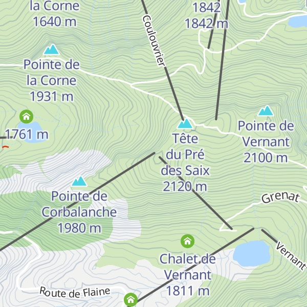 Map of Tête des Saix