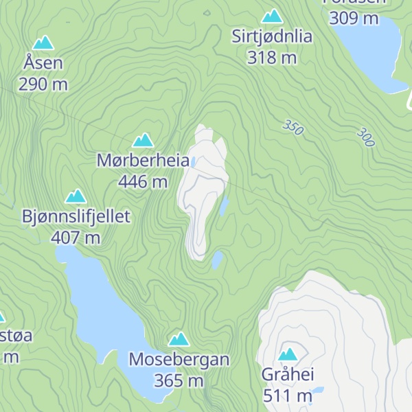 Map of Sirtjødnheia