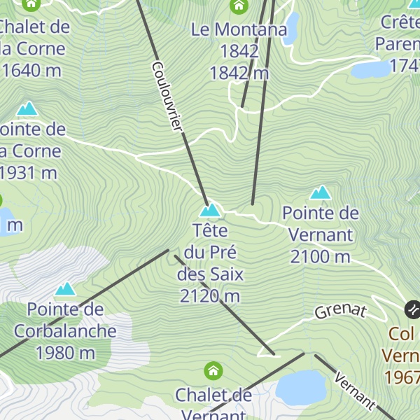 Map of Tête du Pré des Saix