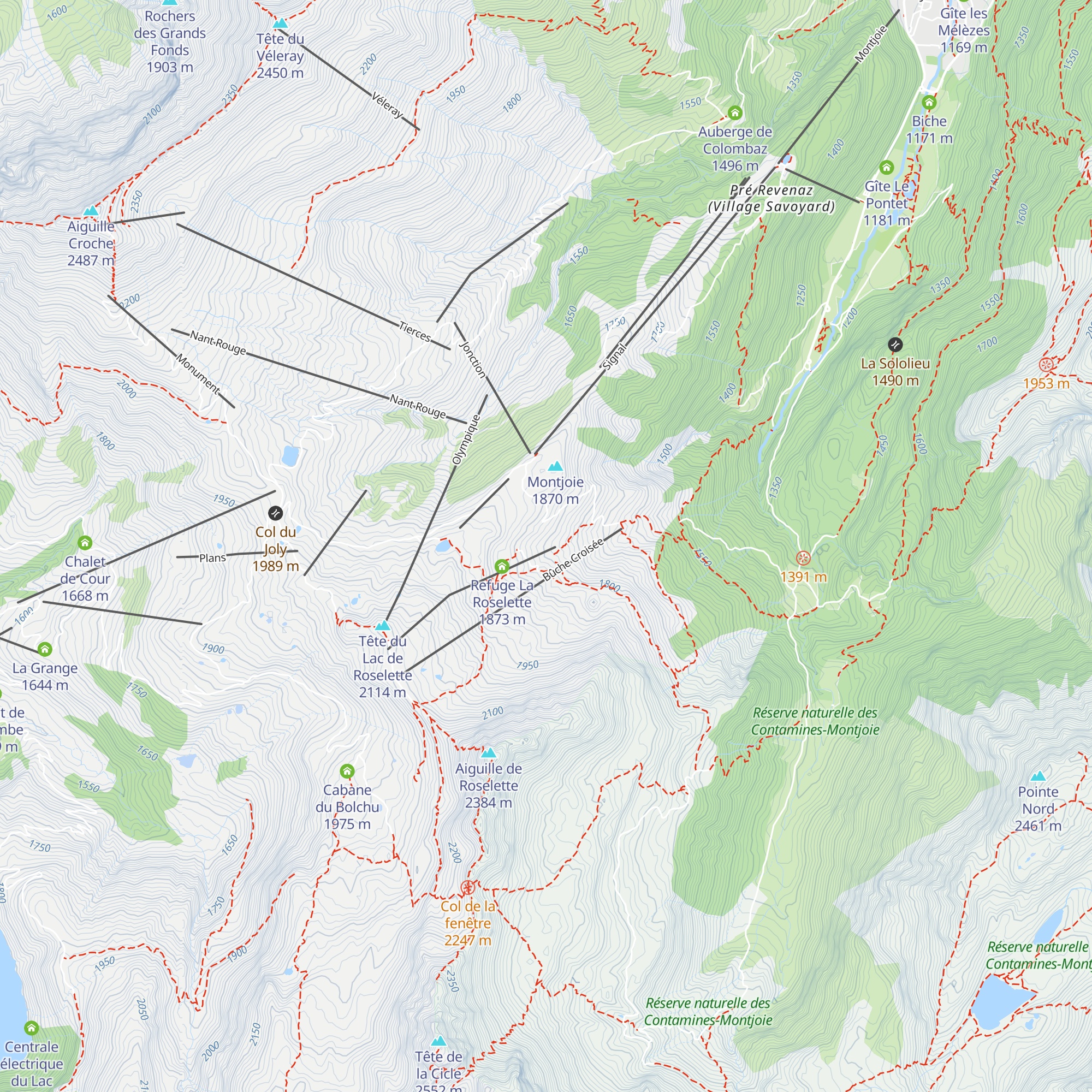 Chalet de Roselette map