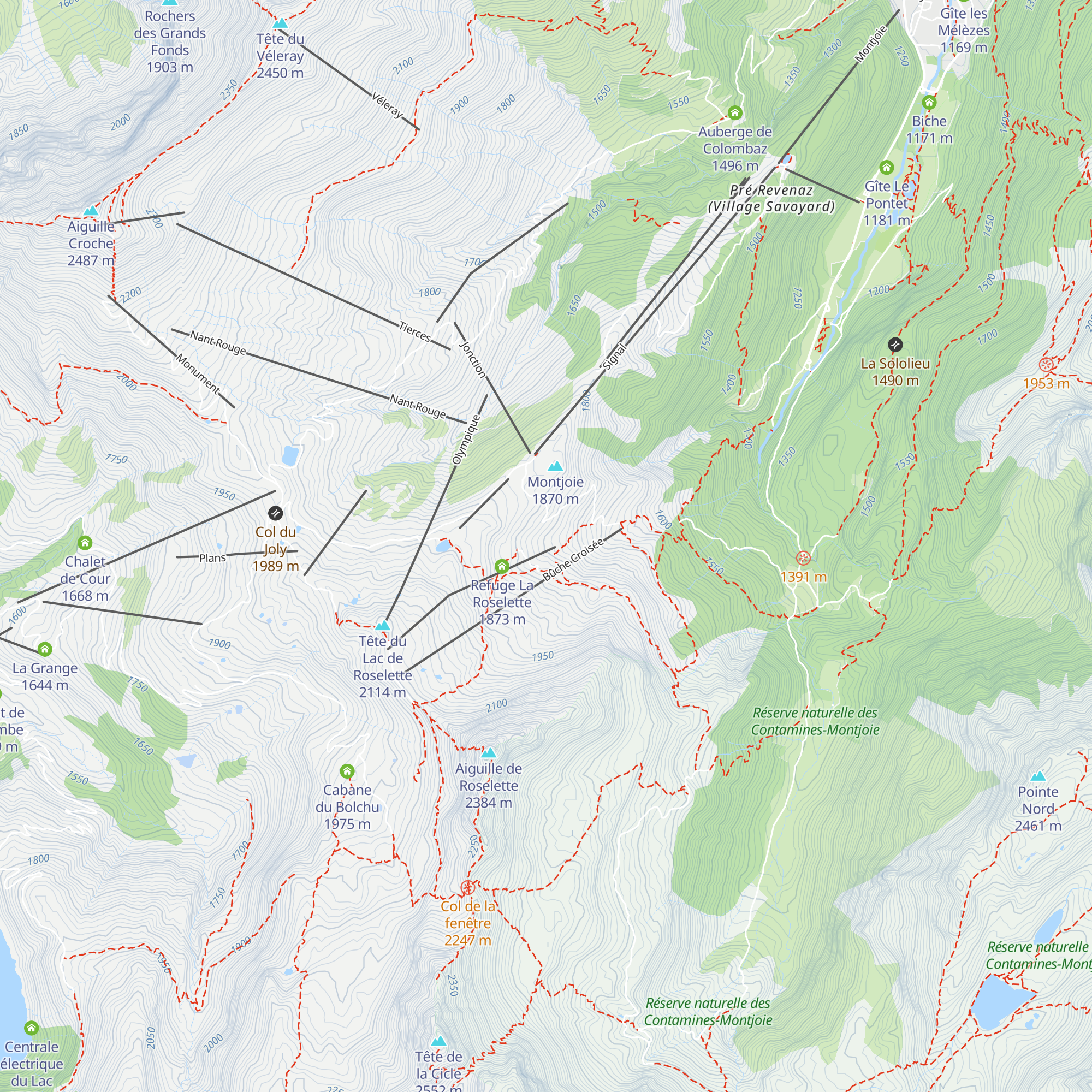 Chalet de Roselette map