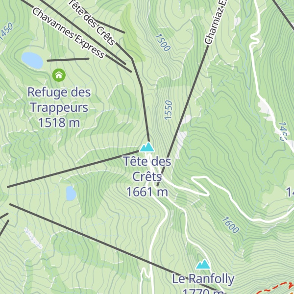 Map of Tête des Crêts