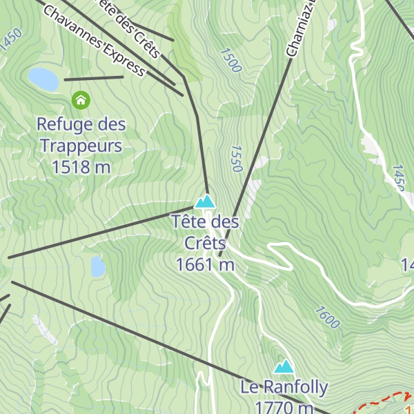 Map of Les Lhottys