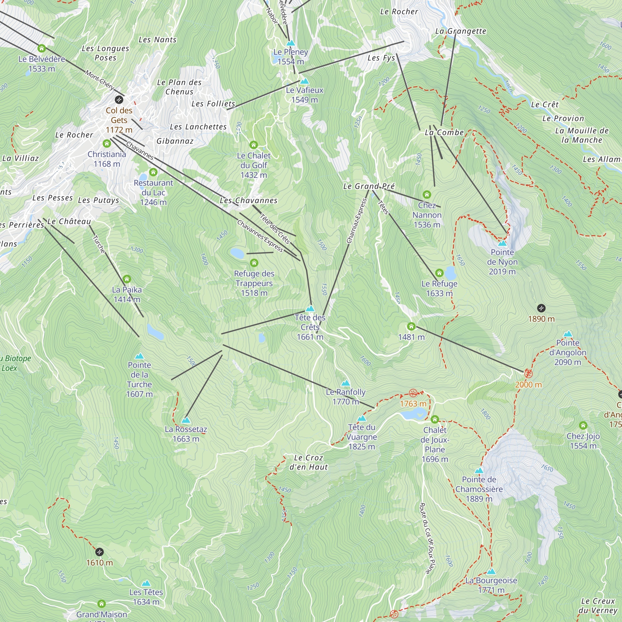 Les Lhottys map