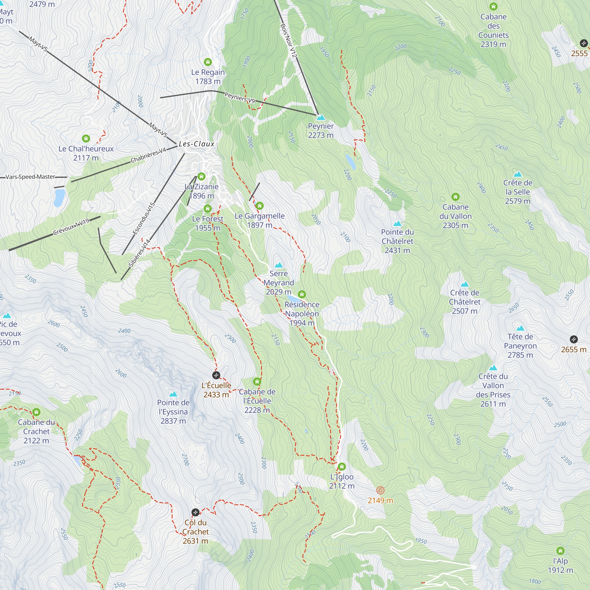 Refuge Napoléon map
