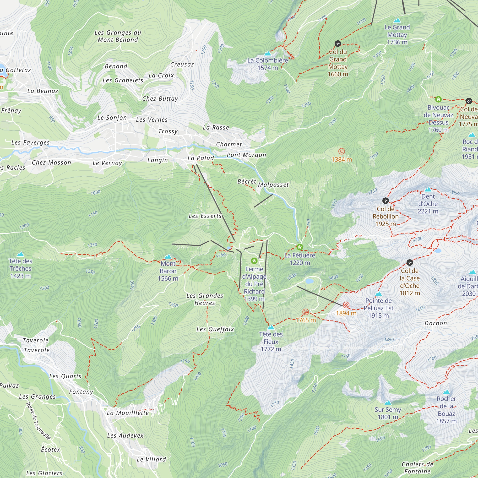 Les Marmottes map