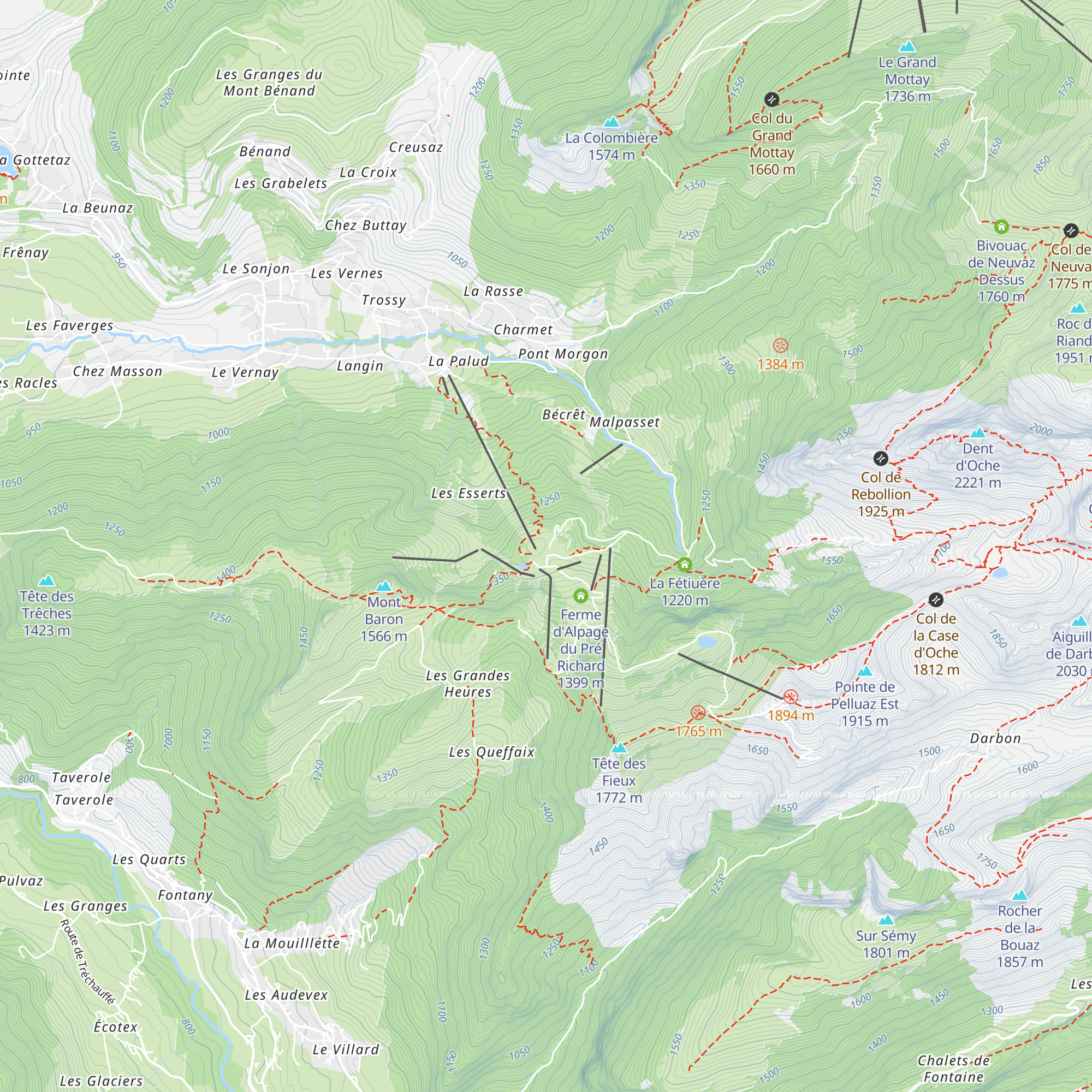 Les Marmottes map