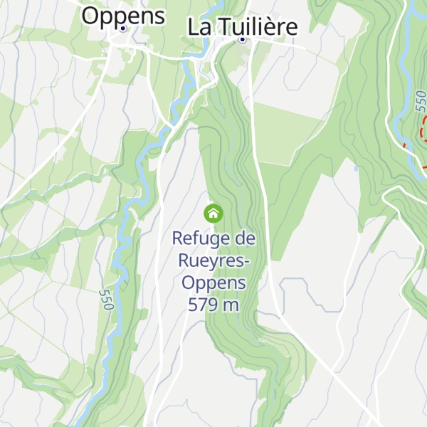 Map of Refuge de Rueyres-Oppens